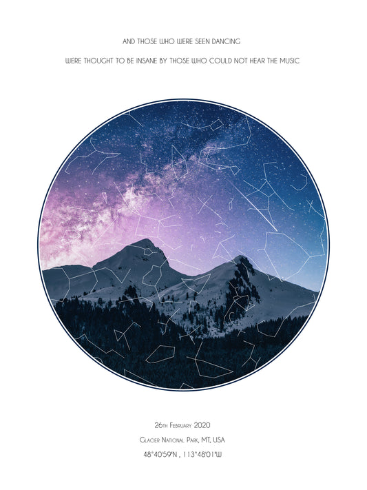 Mapa de Estrellas - Minimalista - Fondo de Fotografía - 1 Bóveda