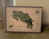 Mapa de Costa Rica de CORCHO - Colección IMPRESOS - 45 x 30 cm