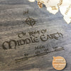 Cuadro de Madera – Mapa de la Tierra Media (El Señor de los Anillos & El Hobbit)