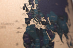 Mapamundi de CORCHO - Colección RELIEVE - 110 x 80 cm