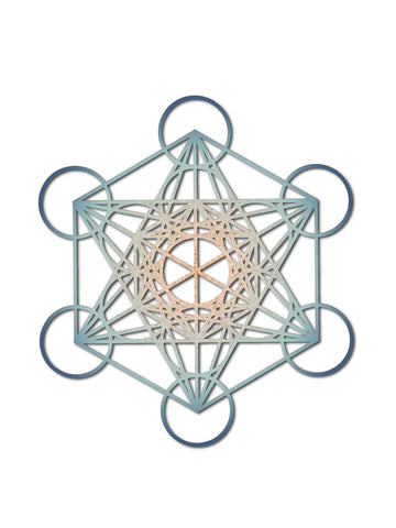 Cubo de Metatrón de Corcho Natural – Geometría Sagrada y Decoración de Pared