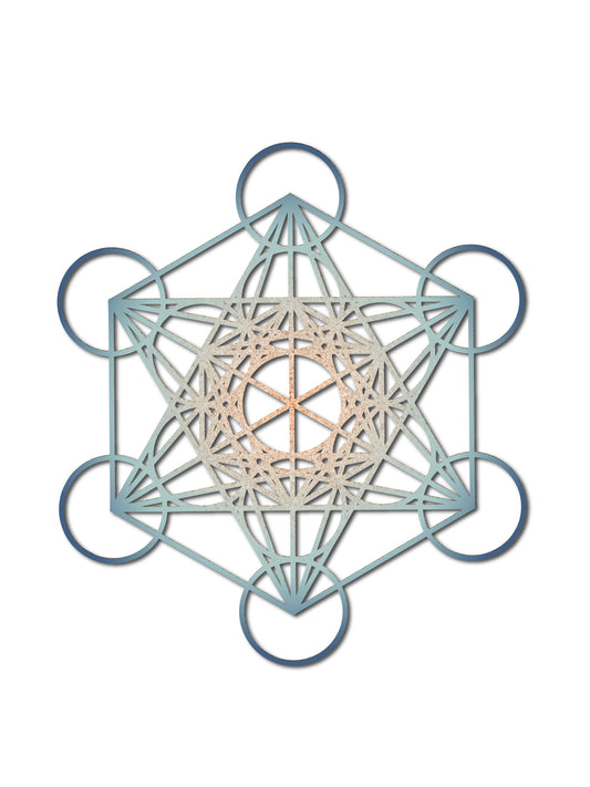 Cubo de Metatrón de Corcho Natural – Geometría Sagrada y Decoración de Pared