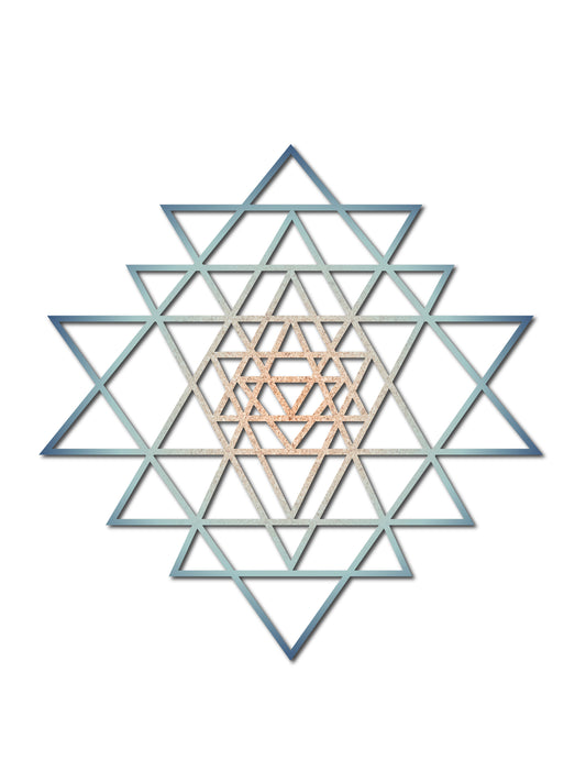 Sri Yantra de Corcho Natural – Geometría Sagrada y Decoración de Pared