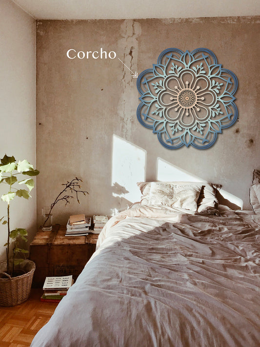 Mandala Sol 2 de Corcho Natural – Decoración de Pared Boho