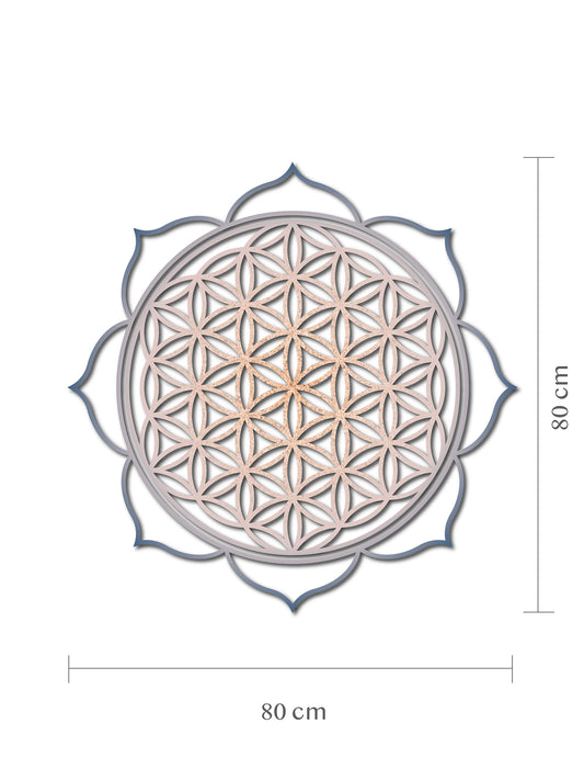 Mandala Flor de la Vida de Corcho Natural – Decoración de Pared Boho