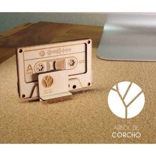Cassette de Madera - Con Código de Spotify Grabado - Mixtape